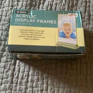 Acrylic and gold sign frames, 5x7”, set of 11.